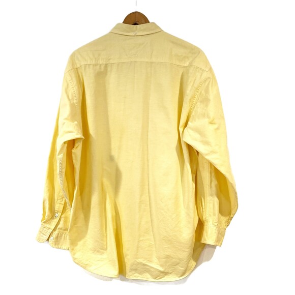 Tommy Hilfiger Yellow Oxford Cloth Button Front Shirt Cargo Pockets Cotton - Picture 4 of 7